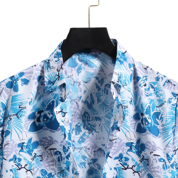Kortärmad tröja med print för män Blue,XL