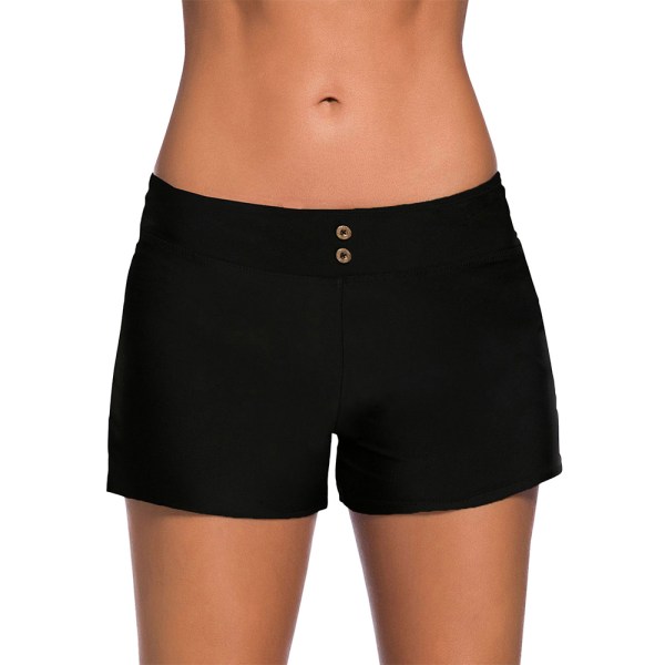 Pojkshorts för damer Badshorts Bikiniunderdel Boardshorts Black,S