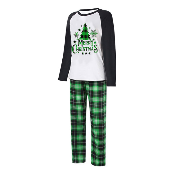 Mamma Pappa Barn Toppar och byxor Sovkläder Långärmade PJ-set Green Dad-XL