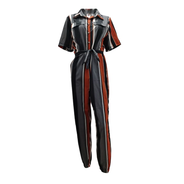 Dame Jumpsuit Lange bukser Playsuit Rompers Cargo Loungewear Striped,2XL