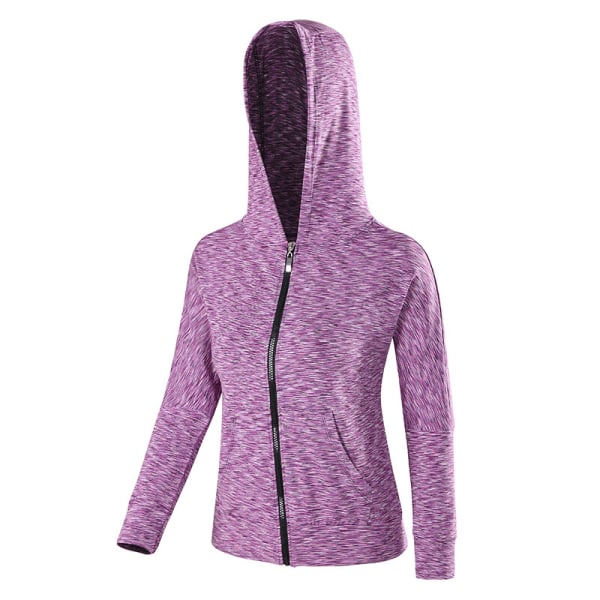 Dam Camouflage Hooded Pocket Blus Full Zip Workout Top Yoga Lila M