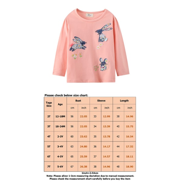 Toddler tecknad tröja med rund hals Pink 2T ( 80-85 cm)