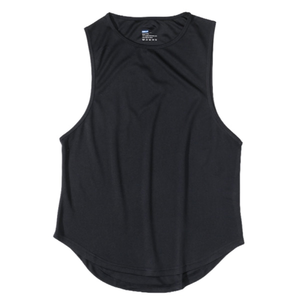 Mænd Loose Shirt Tank Elastic Fitness Komfortabel Vest Black M