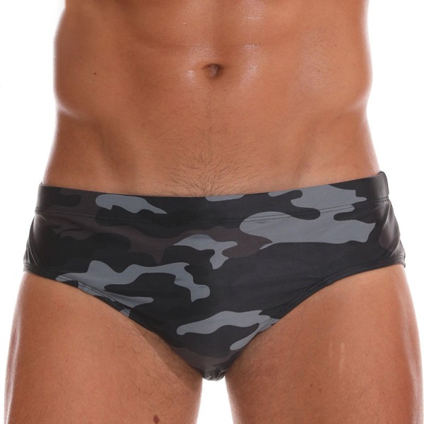 Baddräkt för män Baddräkt Simtriangel Trunks Sports Beach Camouflage Black XL