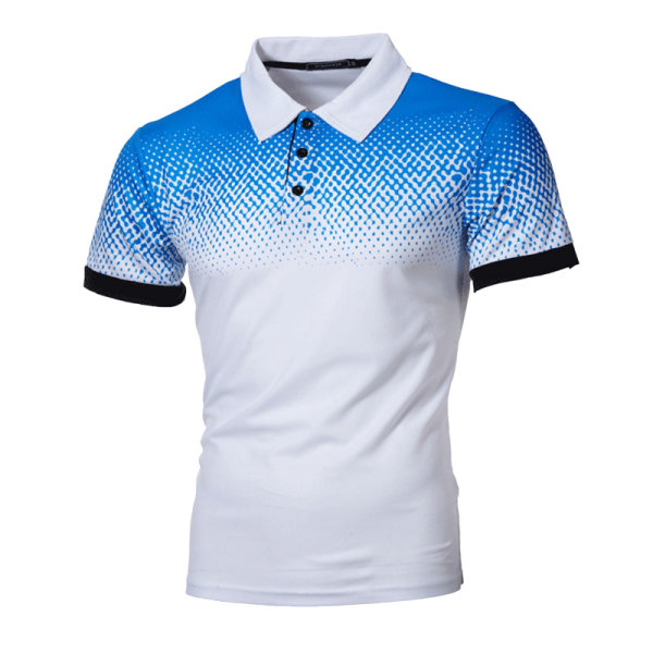 Slim Fit kortärmad pikétröja för män Färgmatchande T-shirts White,XXL