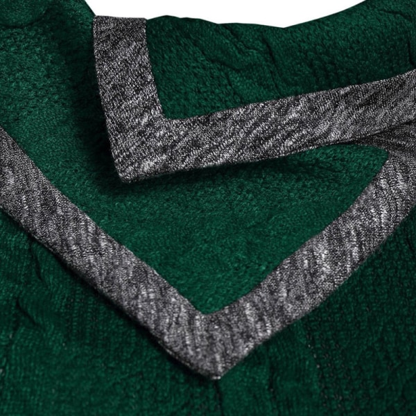 Naisten epäsäännöllinen helma pusero, jossa on spliced ​​casual neulepuserot Grön 2XL