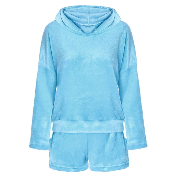 Naisten Lounge Pyjamasetti Hupparit Sleepwear set Sky Blue S