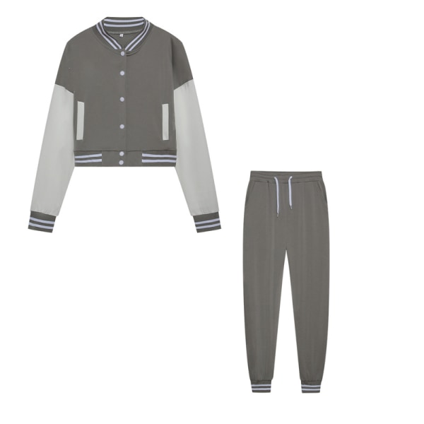 Naisten SlimVarsity takki ja lenkkeilyhousut 36-osainen verryttelypuku Grey 2XL