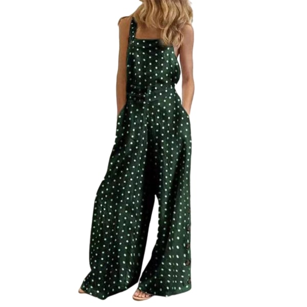 Dam Jumpsuit Bomull Linne Wide Leg Playsuit Rompers Overall 13#,4XL