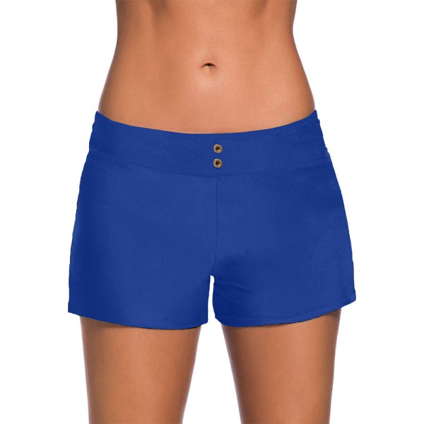 Pojkshorts för damer Badshorts Bikiniunderdel Boardshorts Navy Blue,L