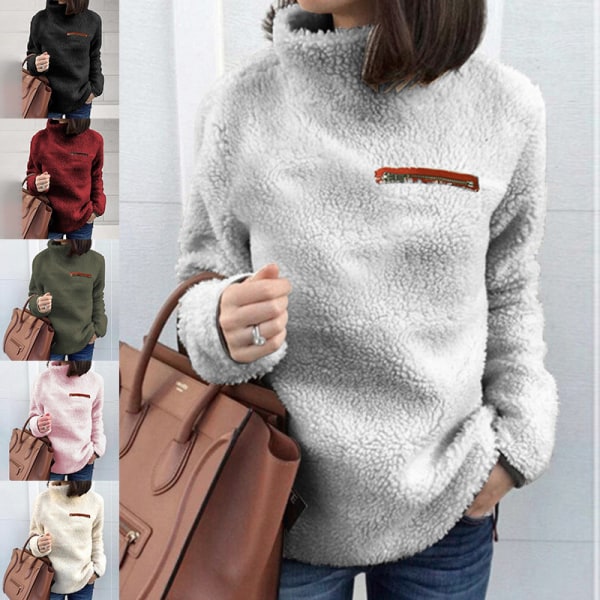 Dam Sherpa Sweater Thicken Pullover Black L