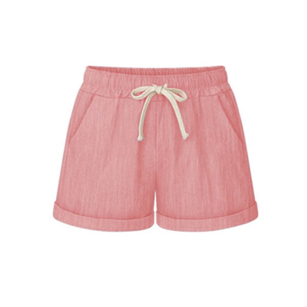 Dam Elastisk midja Dragsko Lös Beach Shorts Hot Pants Pink,M