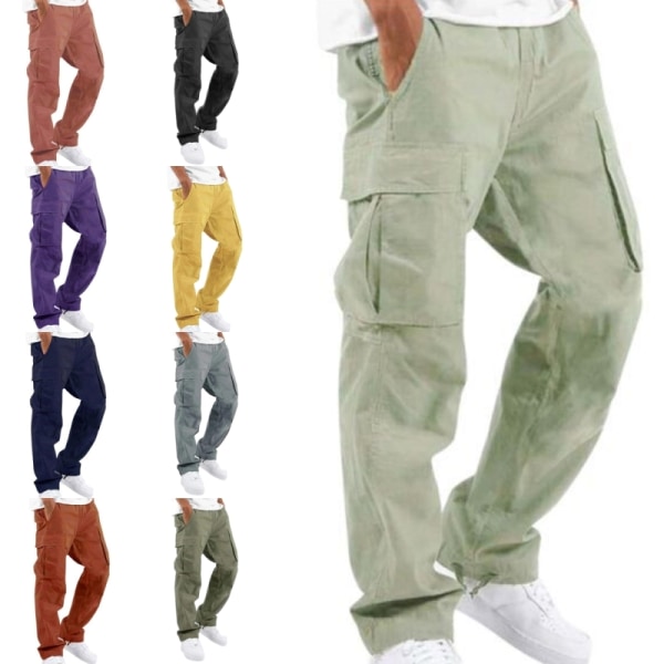 Mænds elastiske talje Loungewear ensfarvede bukser Navy Blue 4XL