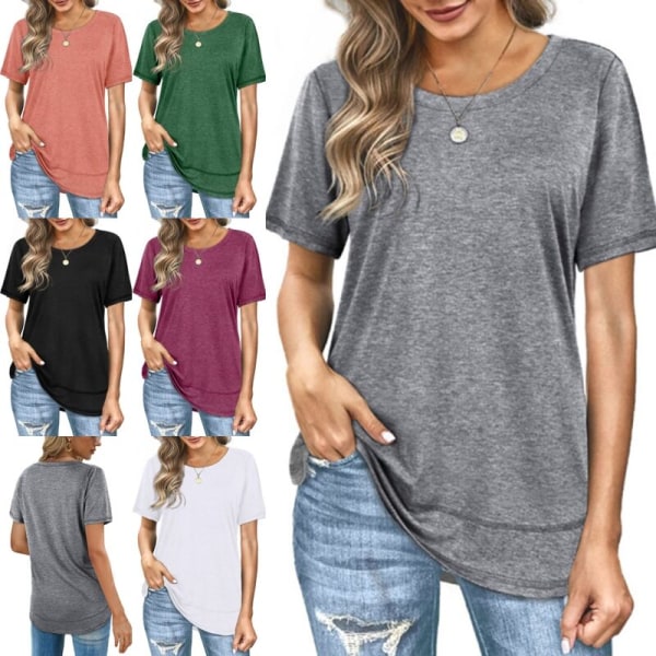 Kortärmad t-shirt för kvinnor med rund hals