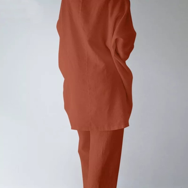 Damkläder med elastisk midja i enfärgade nattkläder Orange M