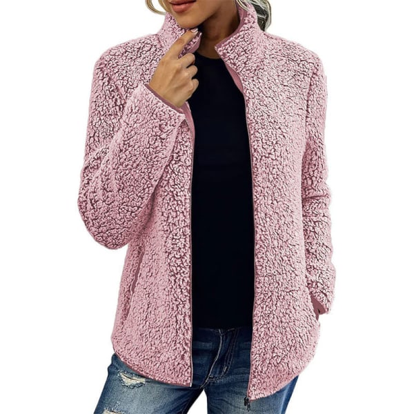 Naisten pitkähihainen takkikaulus Pink L