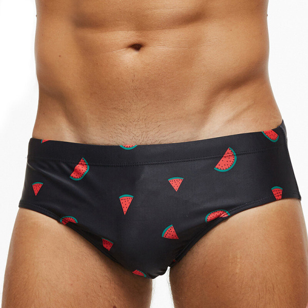 Miesten uimapuku uimapuku uima-kolmio trunks Sports Beach Little Watermelon (black) XXL