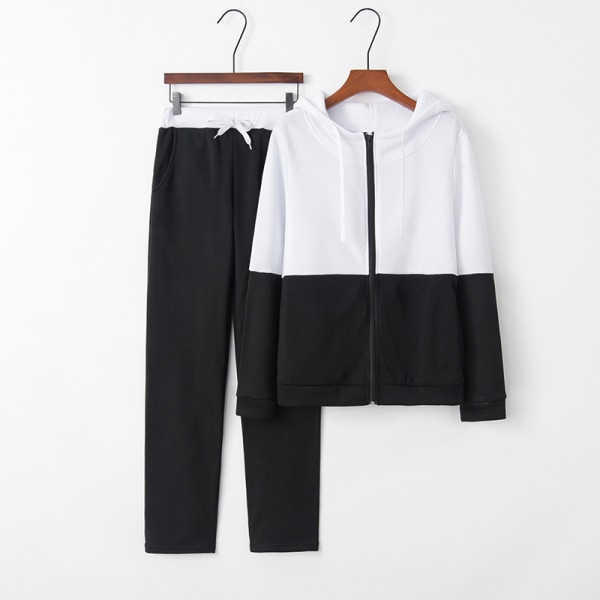2 stycken Sportswear Suit Dam Gym Top + Byxor Sportkläder Black,M