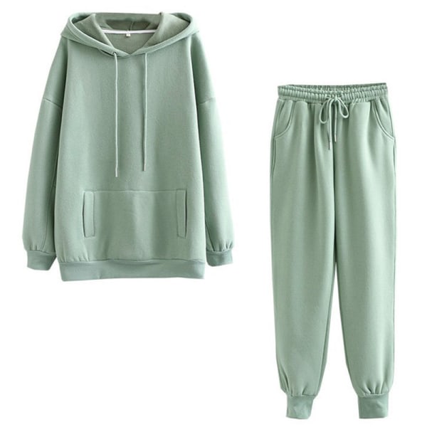 Dam Luvtröja Och Sweatpants Luvtröjor Sweatsuit Dragsko Green XL