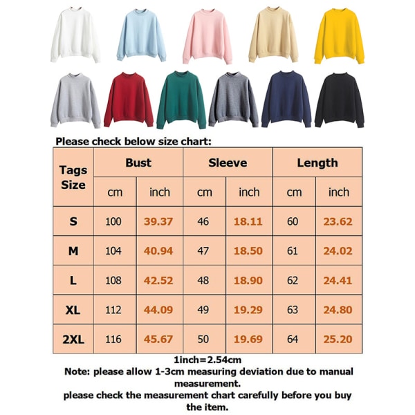Langærmet ensfarvet sweatshirt til kvinder med rib tykke plystrøjer Mörkgrå XL