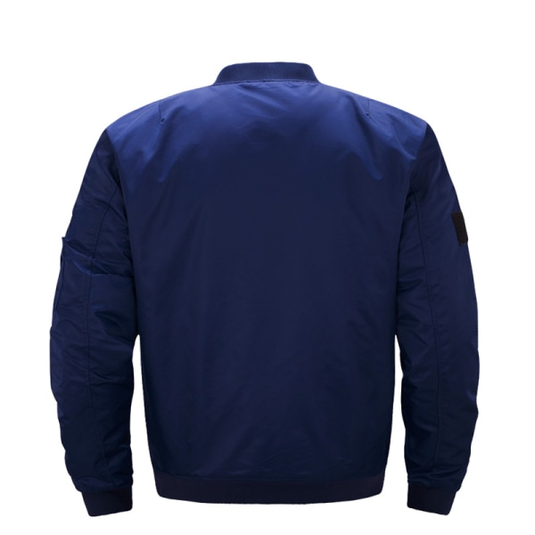 Miesten pitkähihainen baseball-takki Stand Collar Muotitakki Navy Blue S