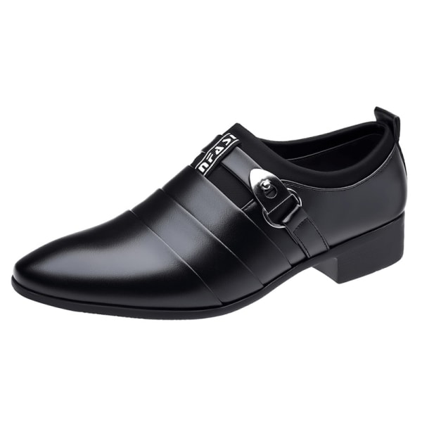 Låg klänning för män skor med spetsiga tå Black 39