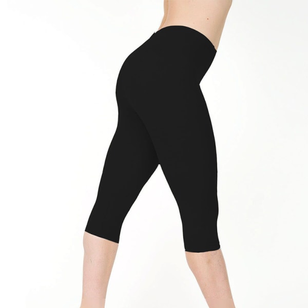 Naisten Skinny Leggings Matalavyötäröiset Capri-housut Black 2XL