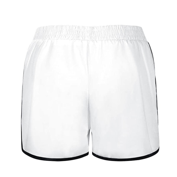 Kvinders afslappede yoga-shorts fitness-løbetennisbukser White,XL