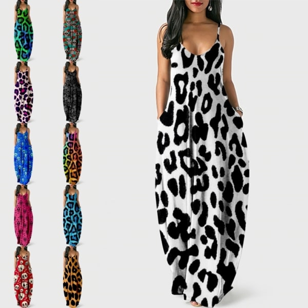 Naisten V-kaula kesäinen aurinkomekko Cami Long Dress 104 2XL