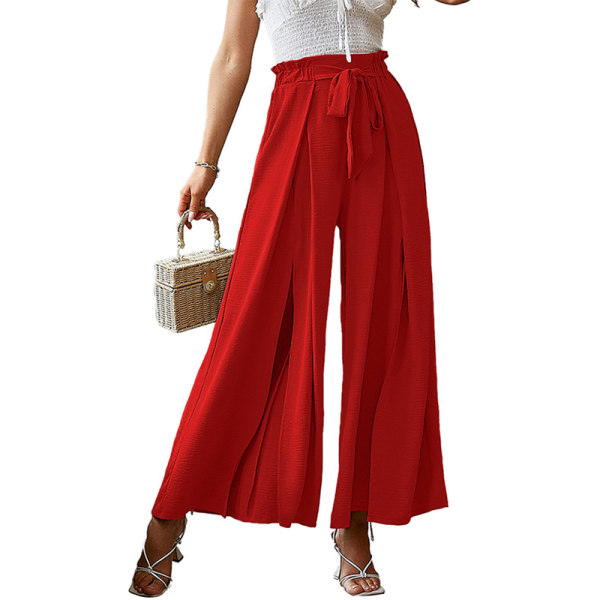 Dambyxor med breda ben, hög midja Loungewear Red 2XL