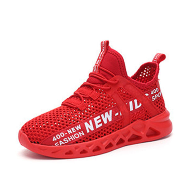 Flickor pojkar barn promenader sneakers träning casual skor Red,37