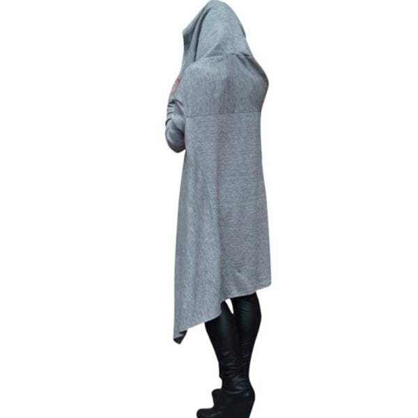Långärmad tröja för kvinnor i enfärgade hoodies Light Grey S