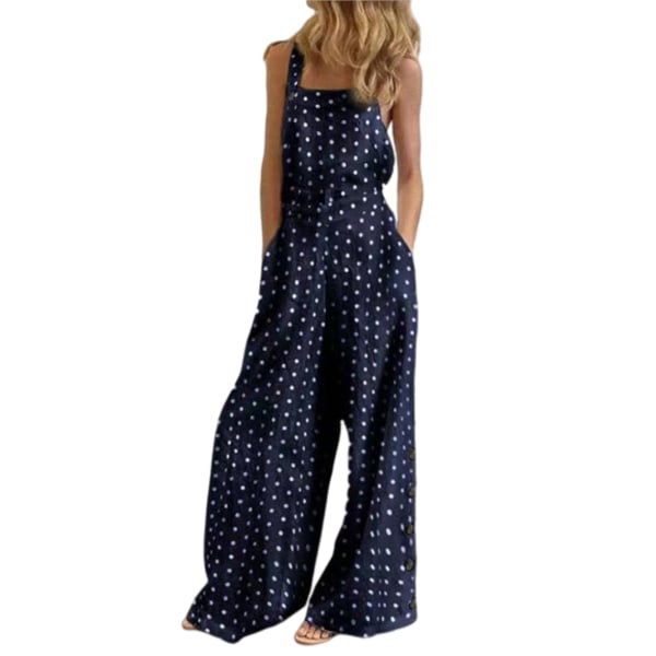 Dam Jumpsuit Bomull Linne Wide Leg Playsuit Rompers Overall 7#,5XL