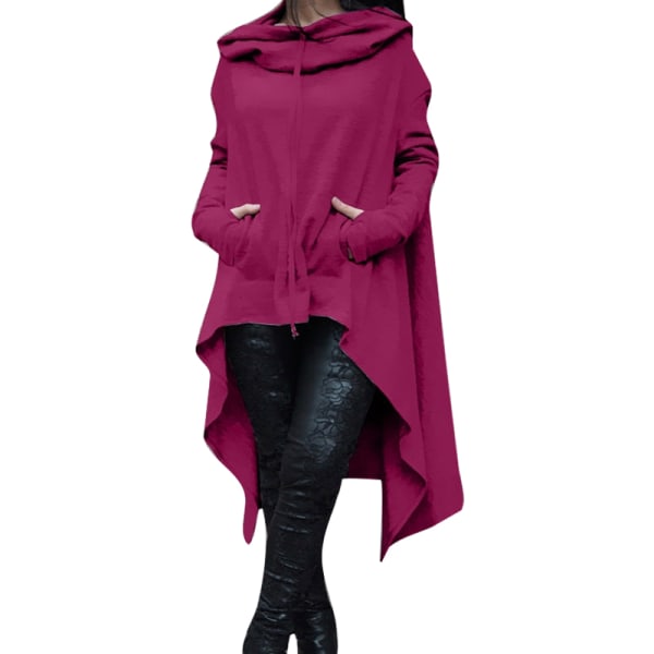 Naisten pitkähihainen villapaita yksiväriset hupparit Purple Red 5XL