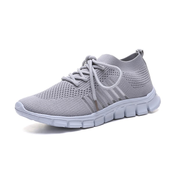 Dam Mesh Sneakers Athletic Lättvikts andas Casual Shoes Gray,36