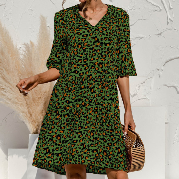 Kvinder Kort Mini Kjole Tunika Sundress T-shirt Kjole Sommer Almindelig S f83b | Green | Spandex |