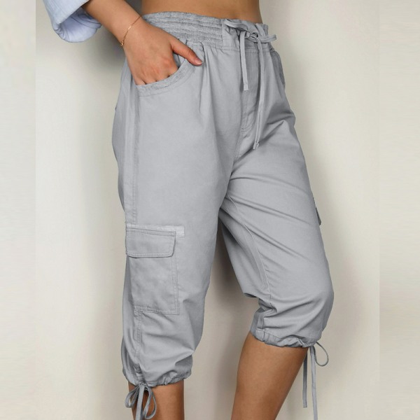 Kvinder Højtalje Loungewear Straight Ben Bottoms Blue Grey XL