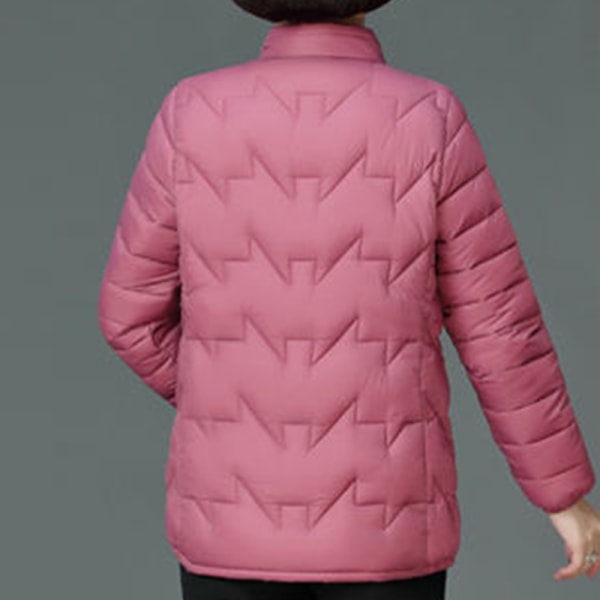 Ladies Stand Collar Outwear Långärmad tjock jacka Skin Pink 4XL