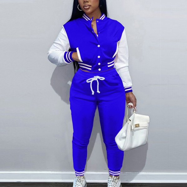 Naisten SlimVarsity takki ja lenkkeilyhousut 36-osainen verryttelypuku Blue XL