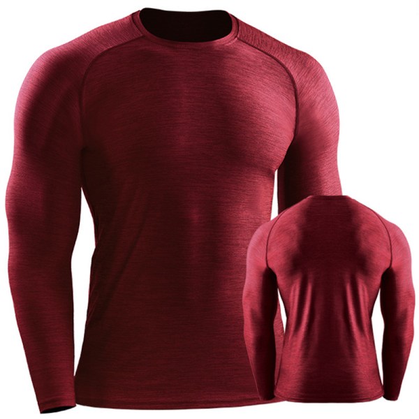 Herr T-shirt Blus Muscle Tee Pullover Sport Fitness Snabbtorkande Red 3XL