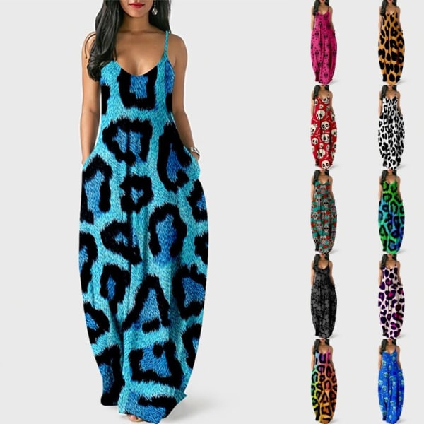 Naisten V-kaula kesäinen aurinkomekko Cami Long Dress 101 L