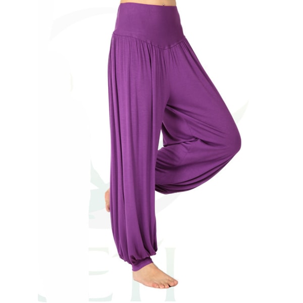 Dam Harlan Yoga Lös Lös Elastisk Hög midja purple,3XL