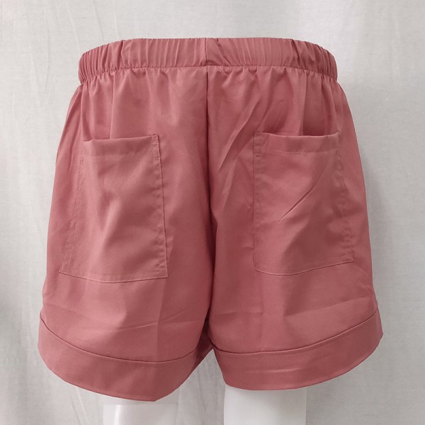 Damshorts Nederdel med hög midja elastiska strandbyxor med snörning Pink XXL