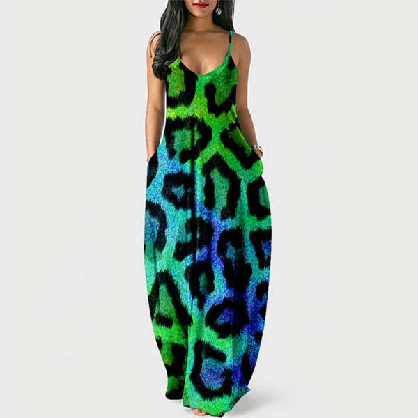 Naisten V-kaula kesäinen aurinkomekko Cami Long Dress 104 M