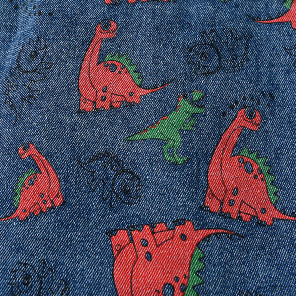 Drenge Dinosaur Print Full Zip Outwear Langærmet denimjakke Svart 110cm