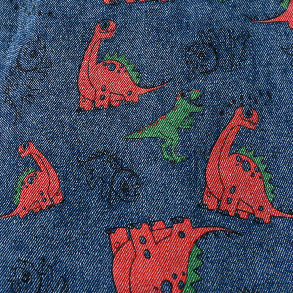 Drenge Dinosaur Print Full Zip Outwear Langærmet denimjakke Svart 90cm