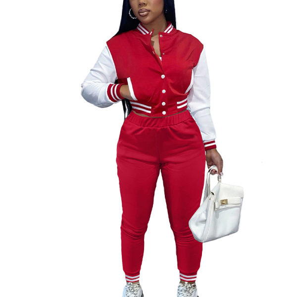 Naisten SlimVarsity takki ja lenkkeilyhousut 36-osainen verryttelypuku Big Red XL