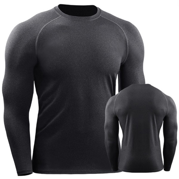 Herr T-shirt Blus Muscle Tee Pullover Sport Fitness Snabbtorkande Dark Grey XXL