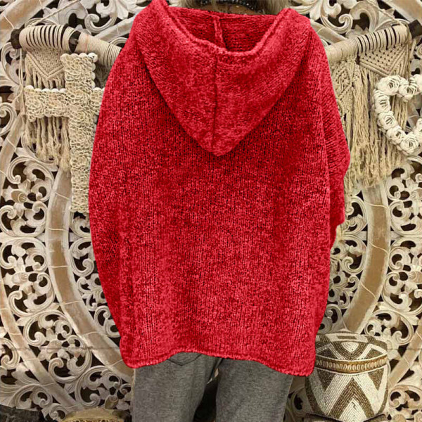 Dam Winter Warm Hoodie Sweater Rak Hem Pullover Red XL