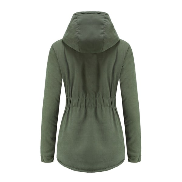 Naisten paksu lämmin talvitakki Naisten casual takki Army green,XL S